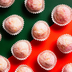 Strawberry Christmas snowballs