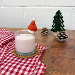 santa's hat strawberry milkshake santa's hat strawberry milkshake