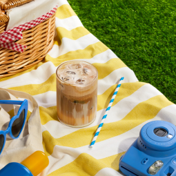 Iced white mocha with chocolate cold foam