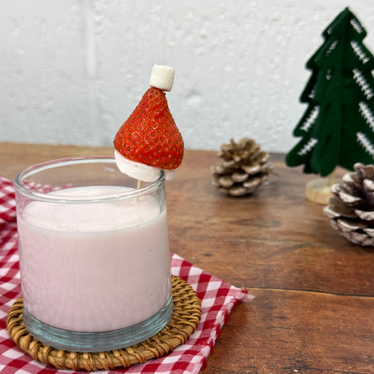 Santa's hat strawberry milkshake Santa's hat strawberry milkshake