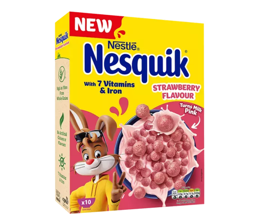 New Nesquik® Strawberry Flavour Breakfast Cereal