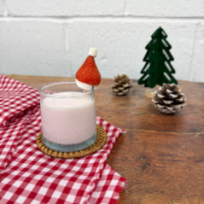santa's hat strawberry milkshake